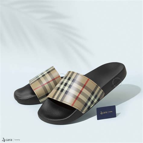 burberry love slides|Burberry vintage check slides.